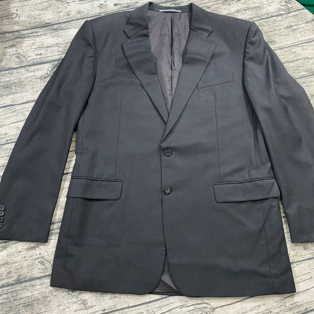 Hickey Freeman 44L Gray Loro Piana Tasmanian Super 130's Wool 2 Btn Blazer‎